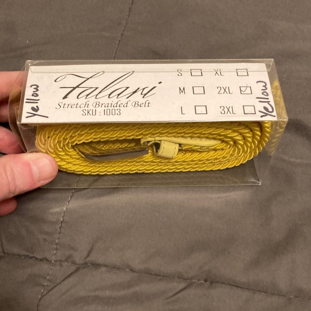 Yellow Stretch Braided Belt 2XL